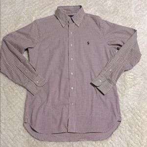 Ralph Lauren Men's Rust and Brown  Checkered Button Down Shirt
Men’s Small